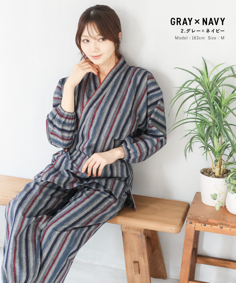 作務衣 レディース 女性 さむえ 綿100％ つむぎ織り 木綿 母の日 ギフト 作業着 部屋着 春 秋 婦人 女性用 上下セット  職人 陶芸 居酒屋 敬老の日 ユニフォーム 外国人 お土産 大きいサイズ M L LL