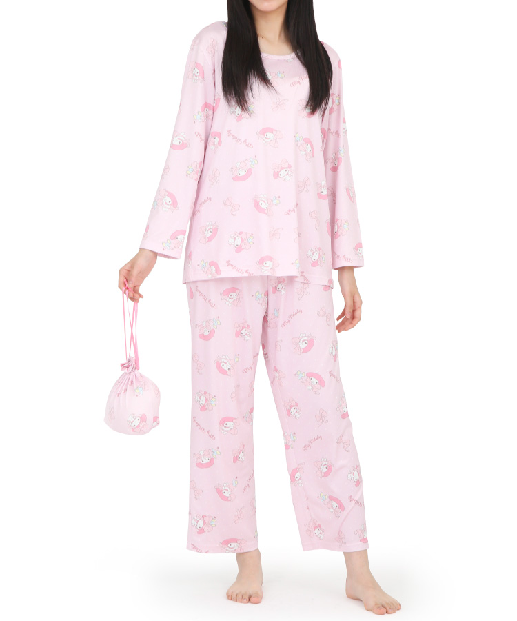 ルームウェア・パジャマ Haru sanrio トラベルパジャマ ポーチ付き レディース 長袖 秋 春