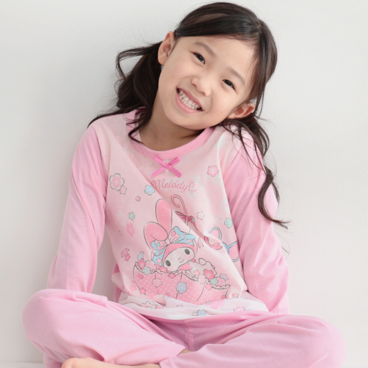 キッズパジャマ 長袖 薄手 蓄光プリント付 女の子 男の子 春 天竺素材 かぶり サンリオ トーマス でんたま クロミ マイメロディ キティ 子供 z8-tm1211all | sanrio | 02