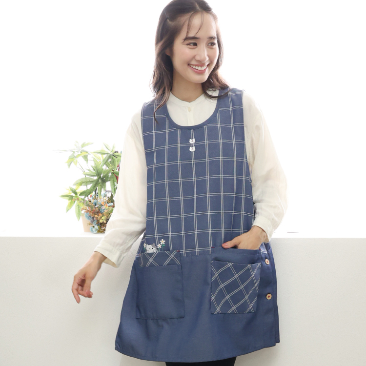 エプロン おしゃれ 保育士 かぶり かわいい レディース ショート