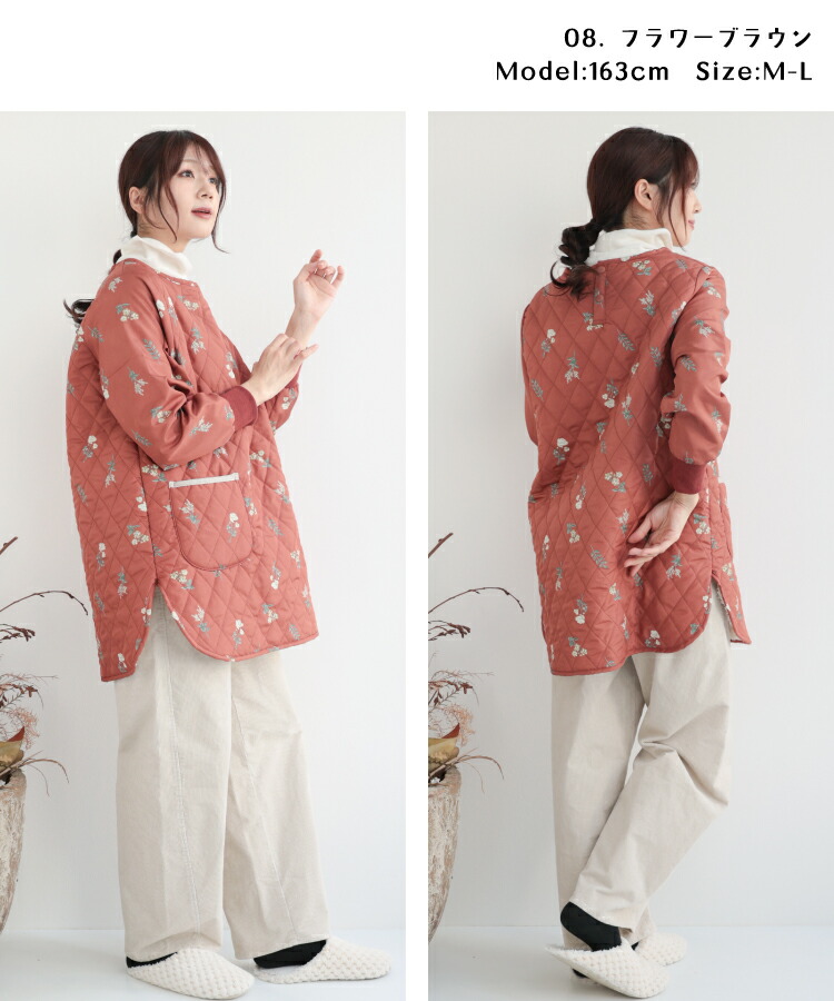 ＼送料無料／ 割烹着 おしゃれ あったか かわいい 裏ボア かっぽう着 冬 冬用 軽い キルト ロング丈 かぶるだけ リブ付き リブ袖 大人 スモック シャカシャカ生地 無地 花柄 北欧 暖かい かっぽうぎ エプロン 保育士