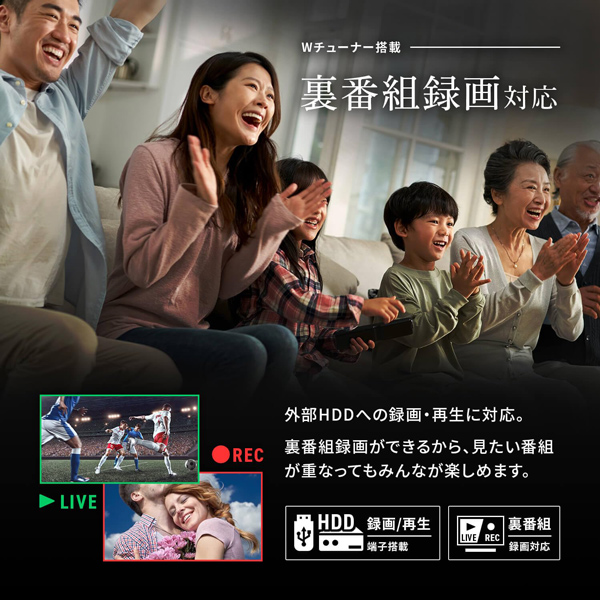 テレビ 32インチ ハイビジョン 3波Wチューナー搭載 地デジ録画機能