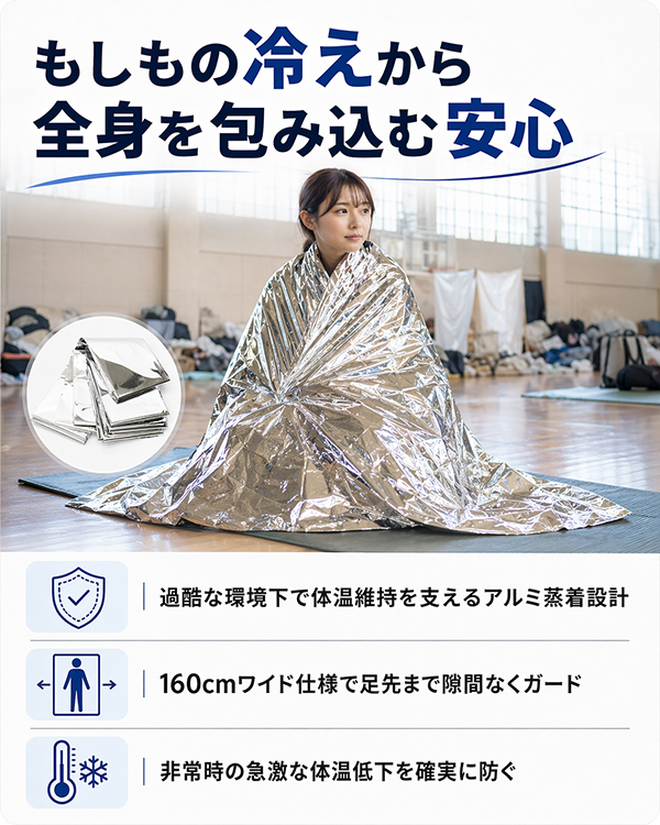 アルミシート エマージェンシーシート 2枚SET 防災 大判 アルミ保温