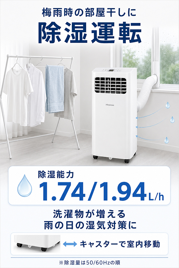 スポットクーラー 家庭用 スポットエアコン ハイセンス 冷風機 除湿