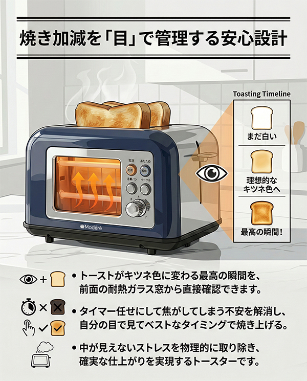 トースター 窓付き ポップアップトースター 焼き色が見える 冷凍パン トースター 窓付き ポップアップトースター 焼き色が見える 冷凍パン