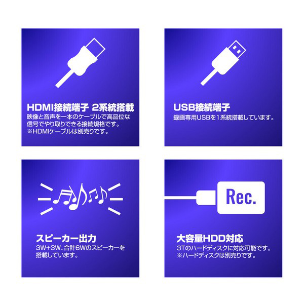 テレビ 40インチ 液晶テレビ 3波対応 ダブルチューナー録画 HDMI接続