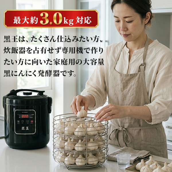 黒にんにく発酵器 黒王 BIGサイズ 最大約3kg 家庭用 発酵メーカー 6