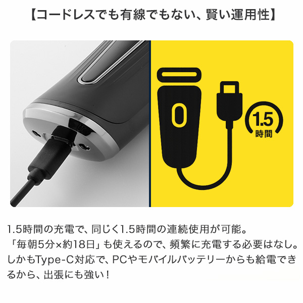 深剃り×キワ剃りこれ1本で】シェーバー 3枚刃 メンズ 電動 充電式 ヒゲ