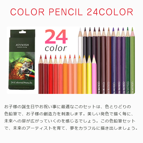 色鉛筆 24色 塗絵 塗り絵 油性 絵具 子供 マンガ 漫画 デッサン