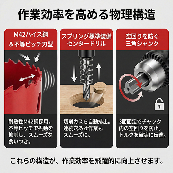 大特価バイメタルホールソー設備工事用４本セット バイメタルホールソー 6本セット 18 20 22 28 30 35 穴あけ ドリル