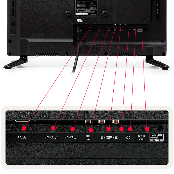 液晶テレビ 19インチ ハイビジョン 地デジ 外付けHDD録画 HDMI2ポート