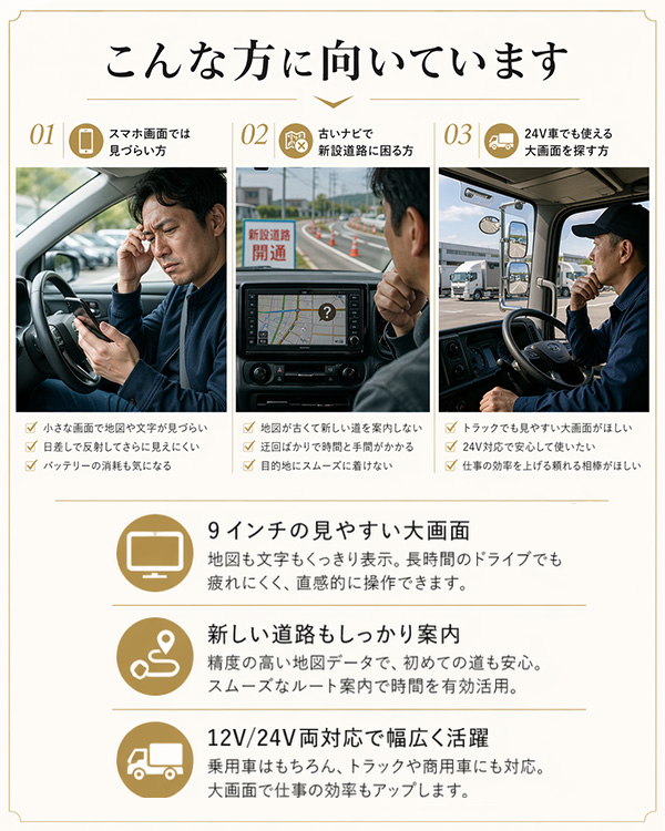 カーナビ 9インチ ポータブル 2026年版 ゼンリン地図 最新 ワンセグ