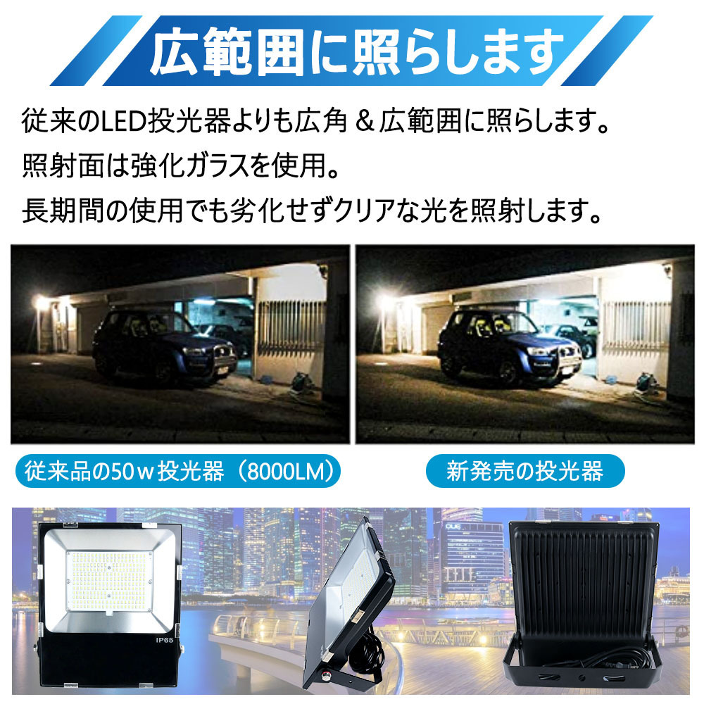 新型 超薄型 LED投光器 IP65防水防塵 led照明 投光機 防犯灯 施設照明 8000LM超高輝度 LED投光器 看板スポット ハイパワー 高天井照明  作業灯 看板スポット : tenten50wtoukouki : ヒマワリナナ - 通販 - Yahoo!ショッピング