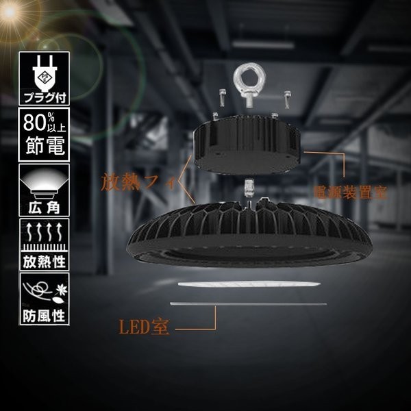 新型】UFO型 100W LED投光器 LED高天井照明 超高輝度16000LM 昼光色