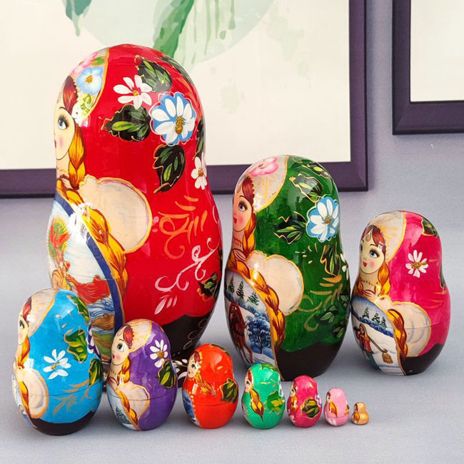 マトリョーシカ ロシア 人形 民芸品 土産物 手作り人形 手描き