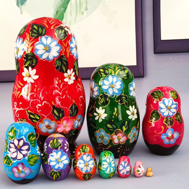 マトリョーシカ ロシア 人形 民芸品 土産物 手作り人形 手描き