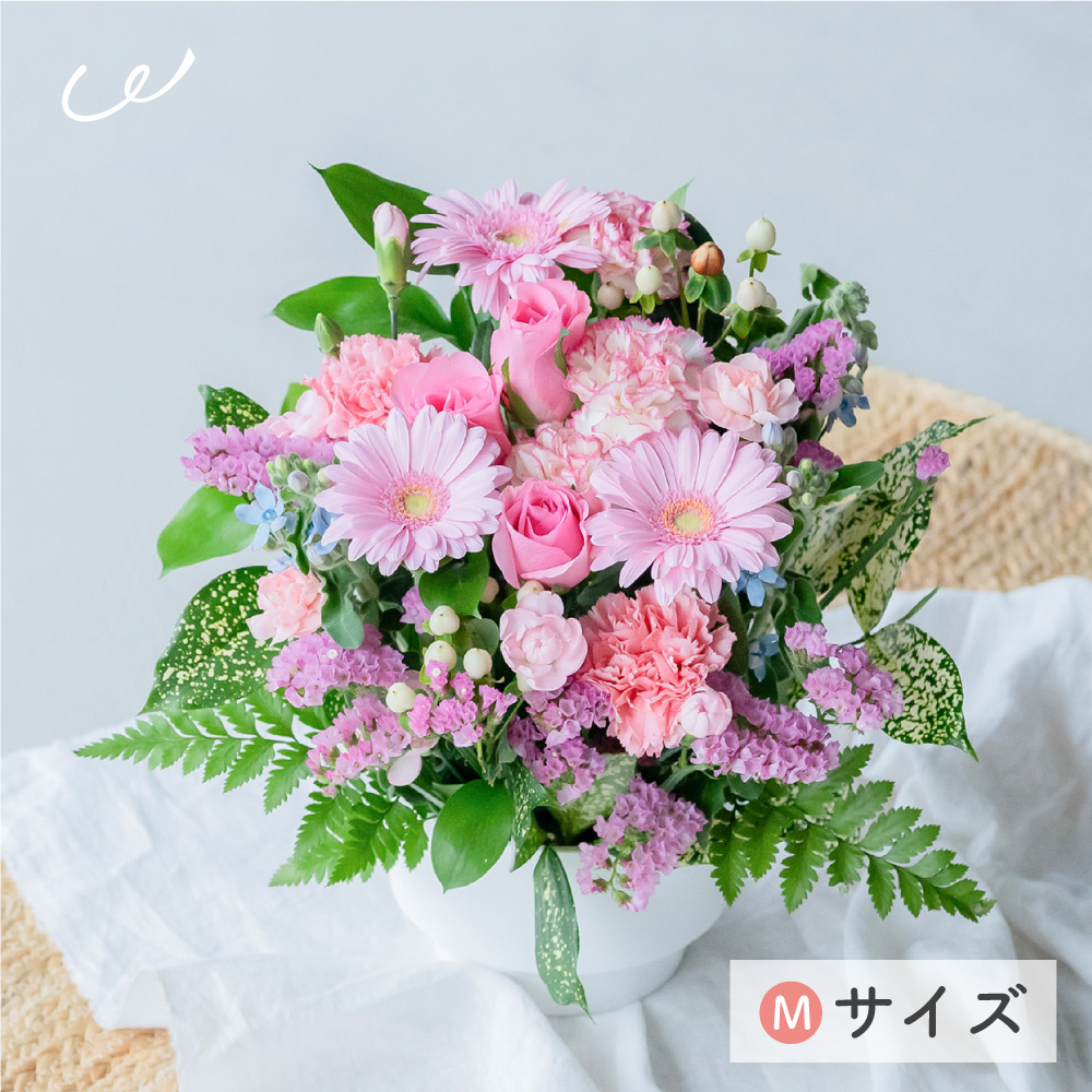 フラワーアレンジ 生花 花束 アレンジメント M バラ カラフルガーデン