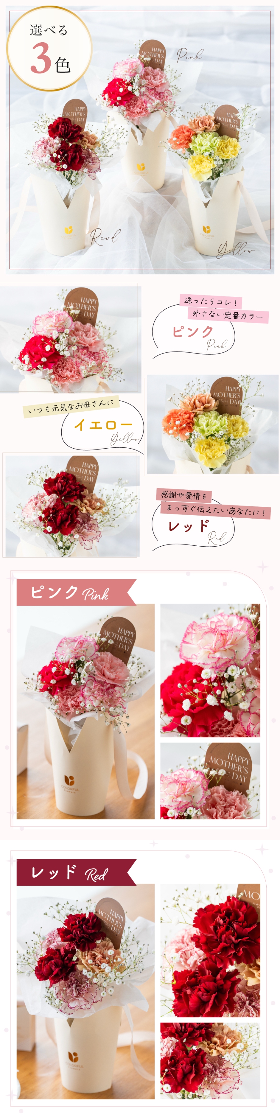 GODIVAクッキーセットを添えたカーネーションのスタンディングブーケ