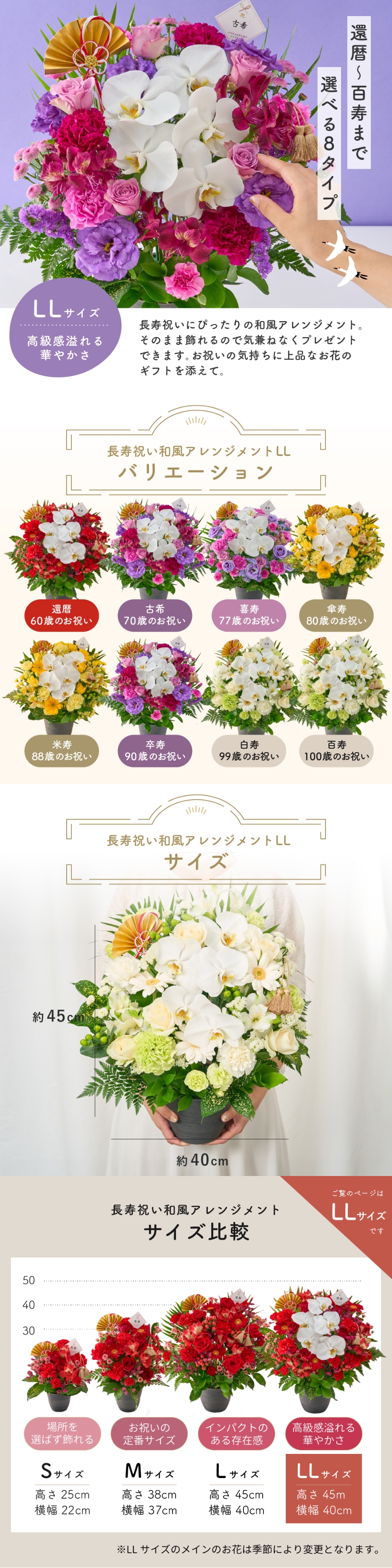 長寿祝いアレンジメントLL
