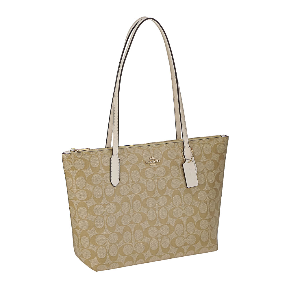 Coach signature discount zip top tote