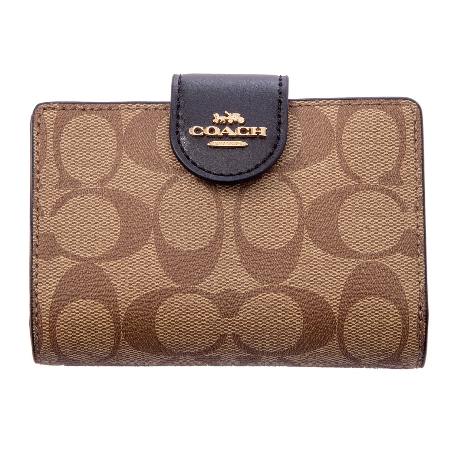 COACH コーチ 二つ折り財布 財布 ミニ財布 C0082 シグネチャー MEDIUM CORNER ZIP WALLET SIGNATURE  レディース 女性 即日 プレゼント