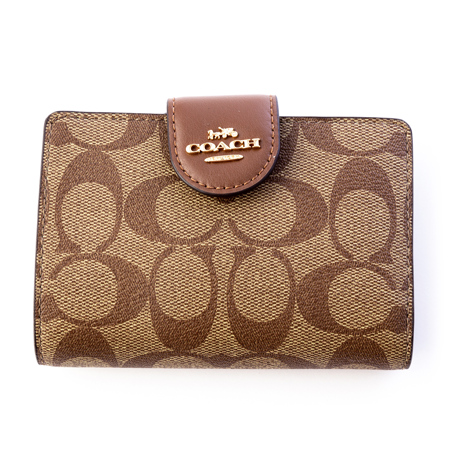 COACH コーチ 二つ折り財布 財布 ミニ財布 C0082 シグネチャー MEDIUM CORNER ZIP WALLET SIGNATURE  レディース 女性 即日 プレゼント