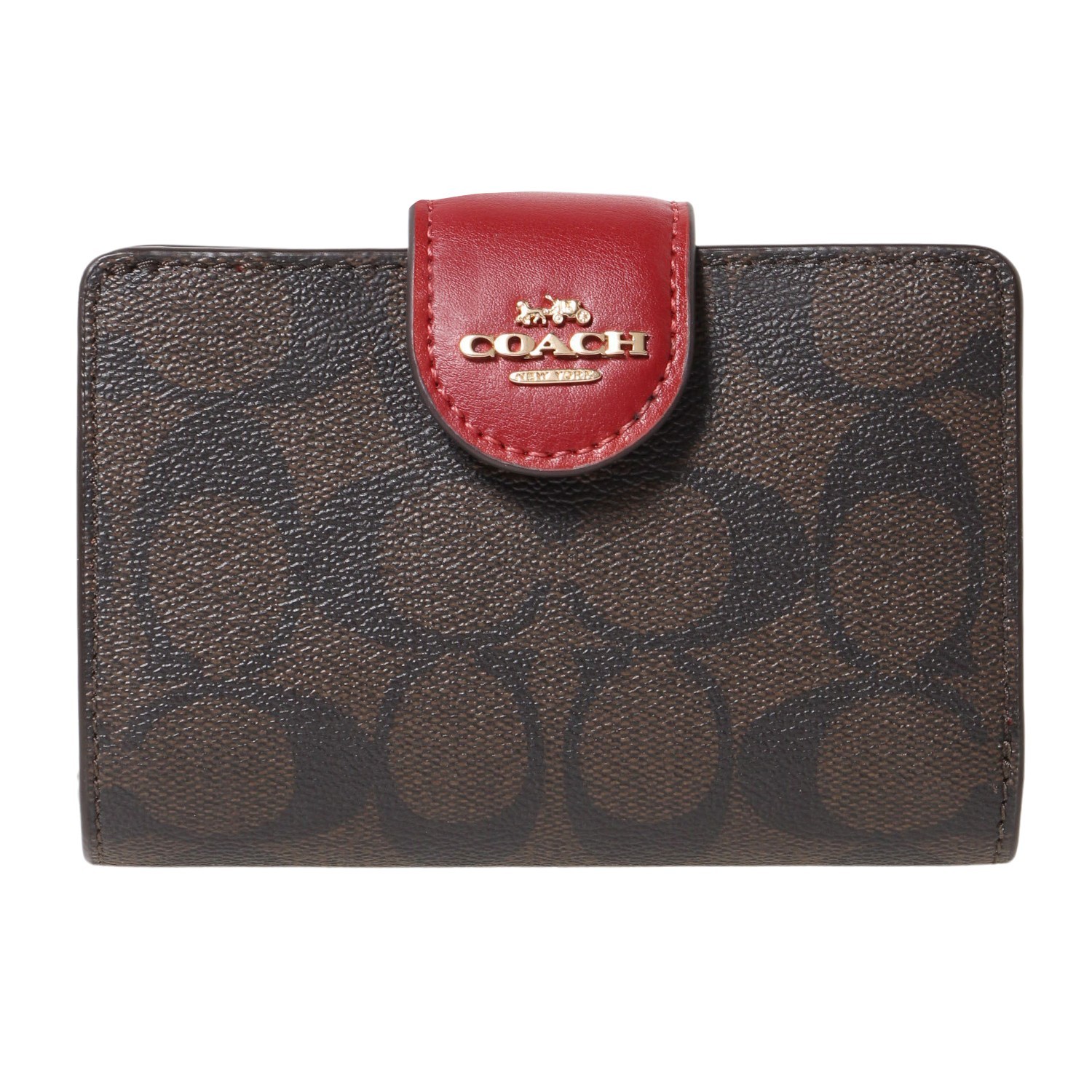 COACH コーチ 二つ折り財布 財布 ミニ財布 C0082 シグネチャー MEDIUM CORNER ZIP WALLET SIGNATURE  レディース 女性 即日 プレゼント