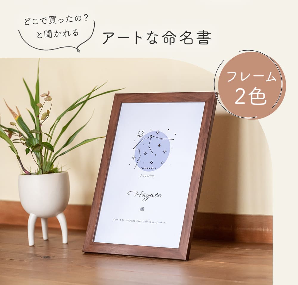 命名書 おしゃれ 小さめ オーダー 命名紙 赤ちゃん 誕生 記念