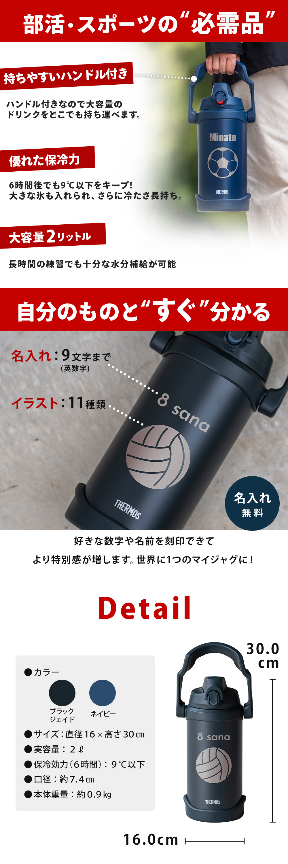 THERMOSサーモス真空断熱スポーツジャグ2L