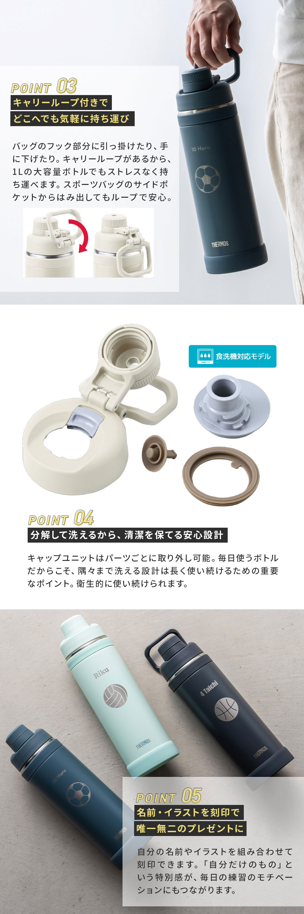名入れ サーモス 真空断熱スポーツボトル 1000ml