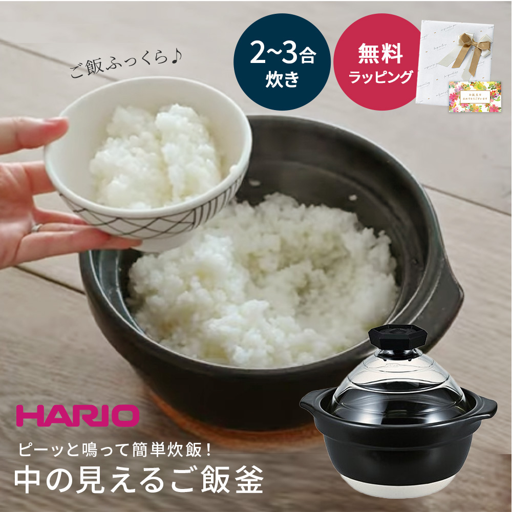 ハリオ フタがガラスのご飯 GNR-200 フタがガラスのご飯釜｜調理器具・卓上関連｜耐熱ガラスのHARIO