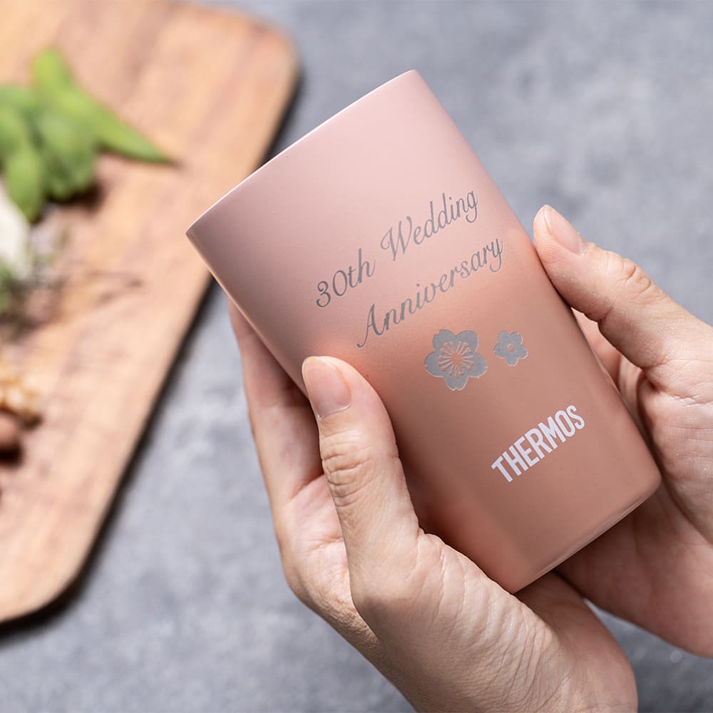 名入れ 還暦祝い ペア タンブラー サーモス 両親 THERMOS 真空断熱 340ml