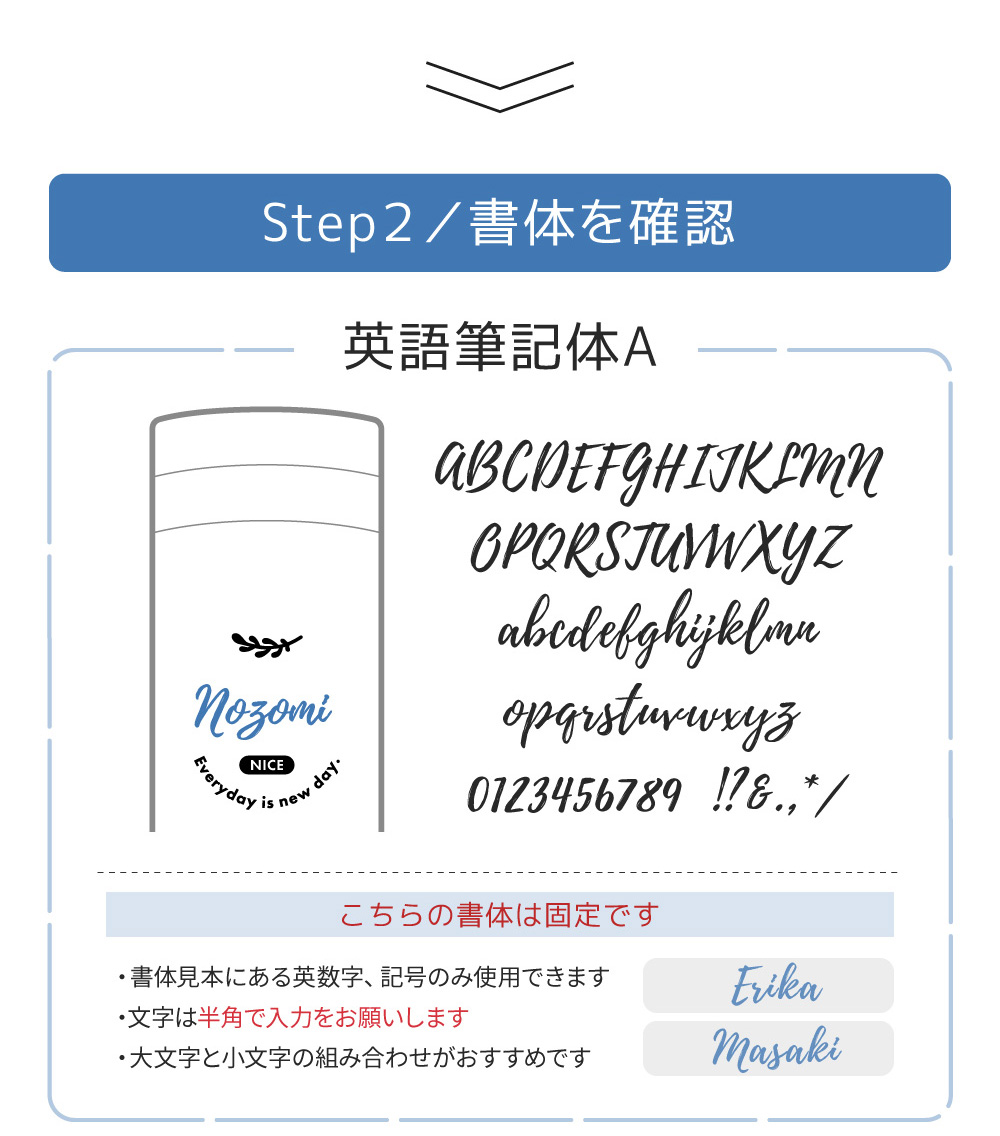 ステンレスケータイマグ名入れ説明
