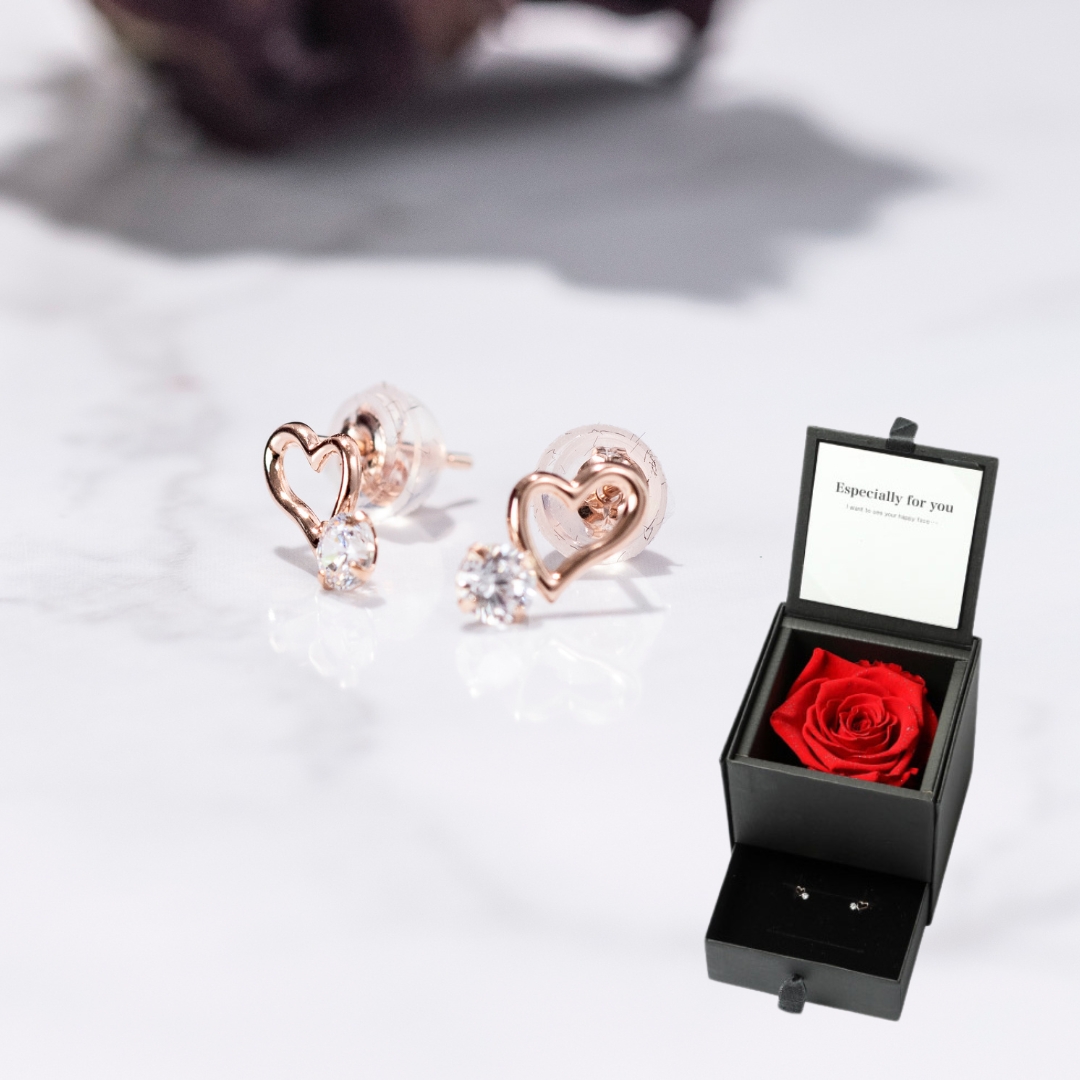 ピアス 10金 ピンクゴールドピアス ローズボックス付き アクセサリー
