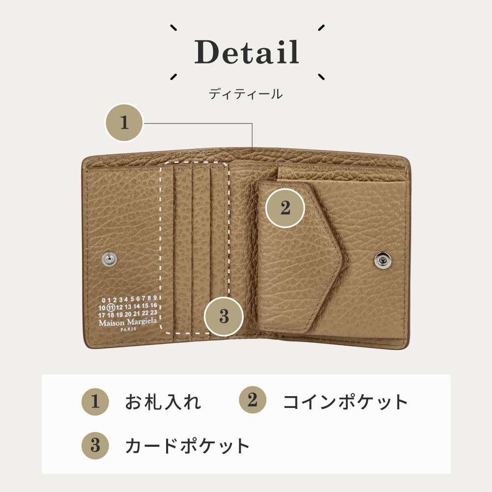 MAISON MARGIELA メゾンマルジェラ 財布 二つ折り財布 Compact Bi fold wallet CLIP 2 バイフォールド  小銭入れ 札入れ カード入れ 革 レザー