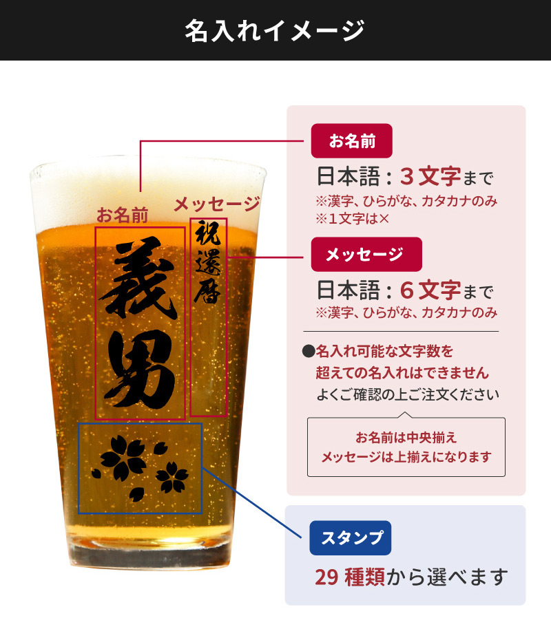 ビアグラス名入れ説明