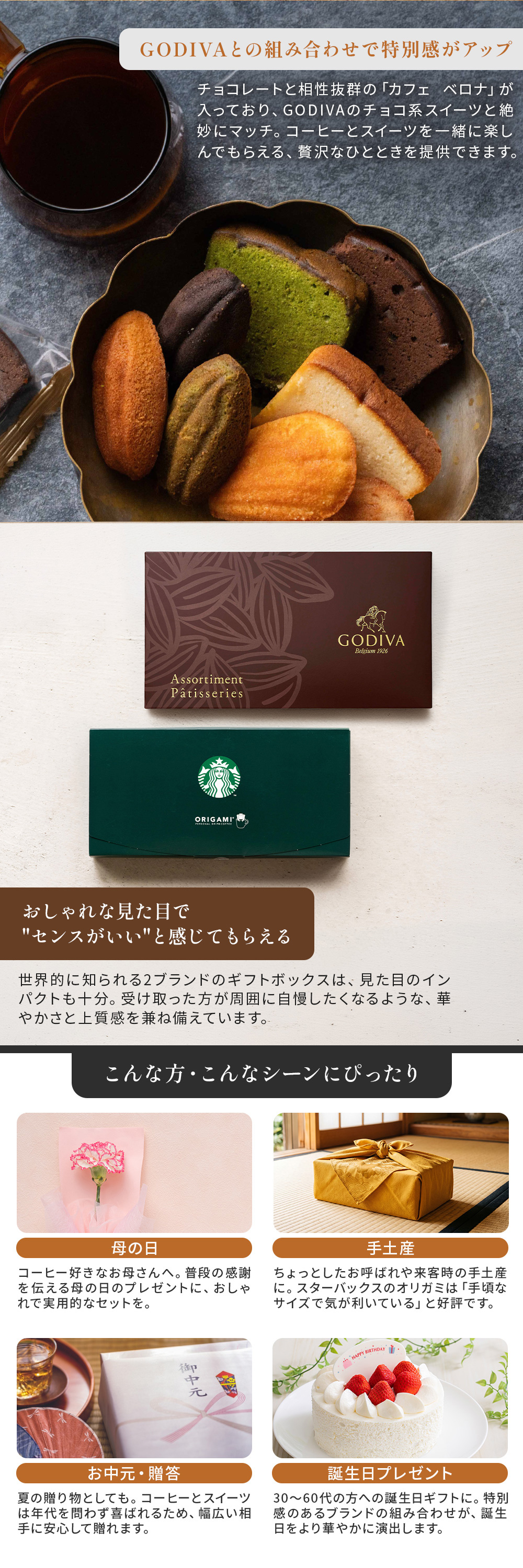 スターバックス オリガミ SBX-10B ＆ GODIVA ゴディバ パティスリー アソートメン