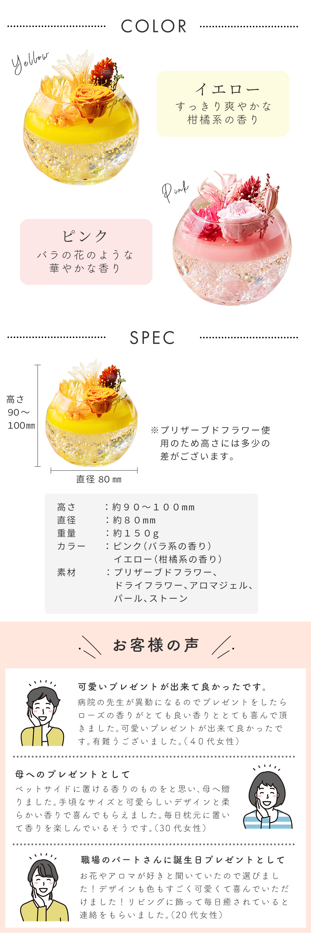 アロマジェル プリザーブドフラワー キャンドル AROMA WAX Arrange