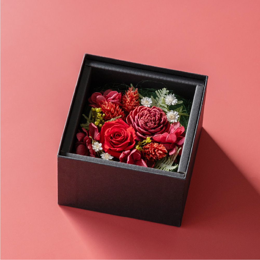 3WAY プリザーブドフラワー BOX 誕生日 還暦 退院祝い 傘寿 米寿 記念