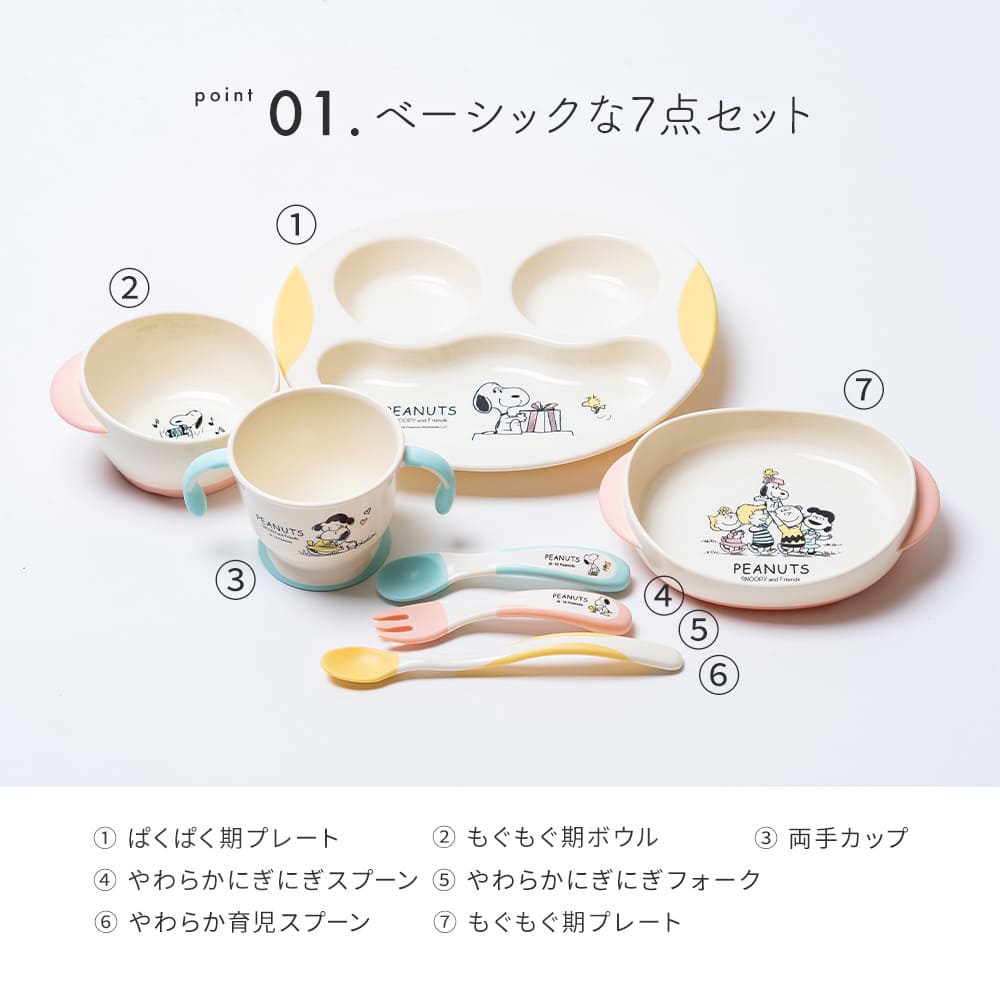 Richell リッチェル ピーナッツ ベビー食器セット スヌーピー 出産祝い お食い初め 名入れ 電子レンジ 可能 割れない コップ ベビー 食器 トライ ピーナッツ 食洗器 食器洗い 即日 即日発送