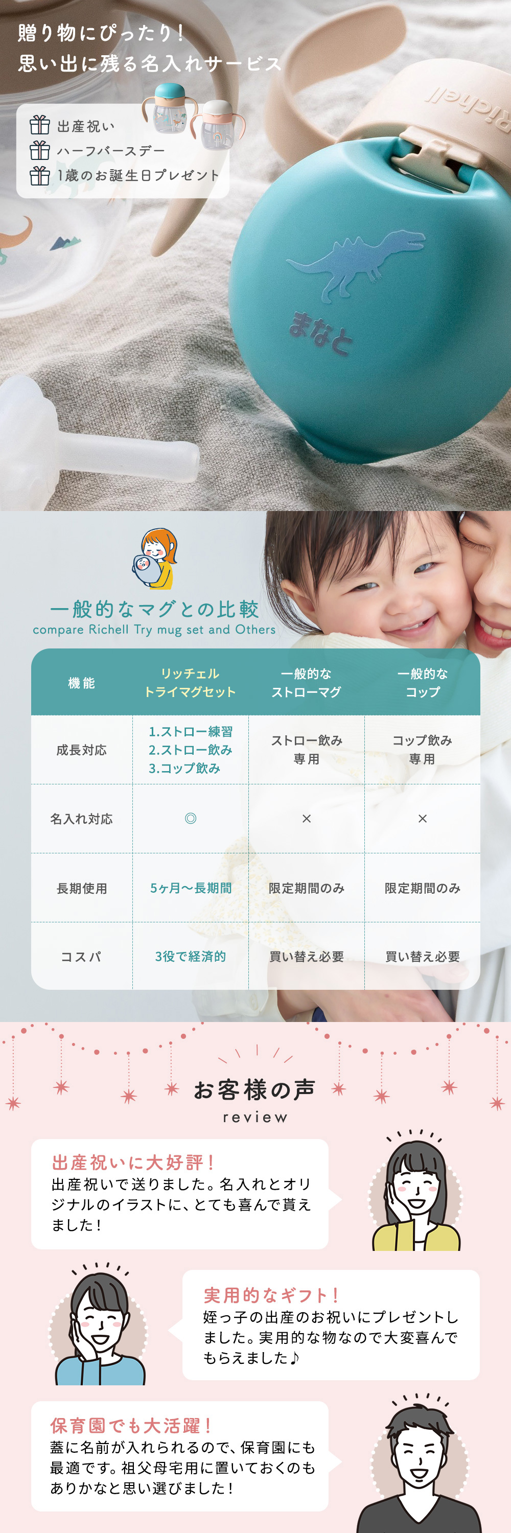 専用のストローレッスンパーツで、初めてのストロー体験をサポート。赤ちゃんのペースで無理なく練習できます。