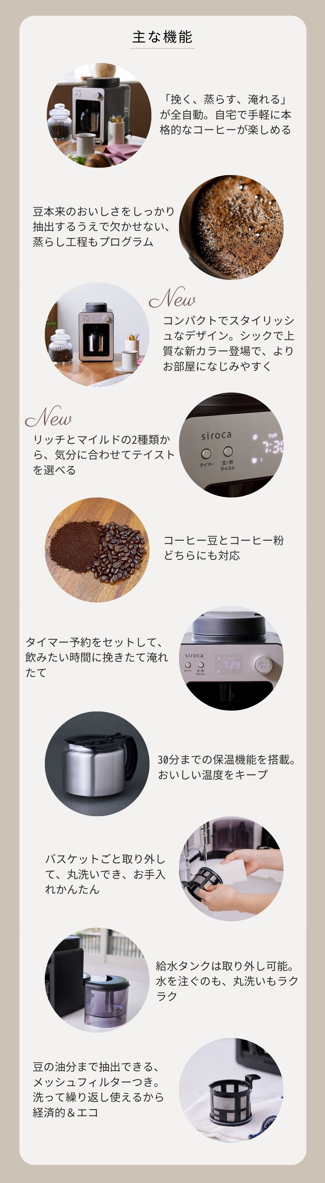 シロカ siroca 全自動コーヒーメーカー カフェばこ MCモデル