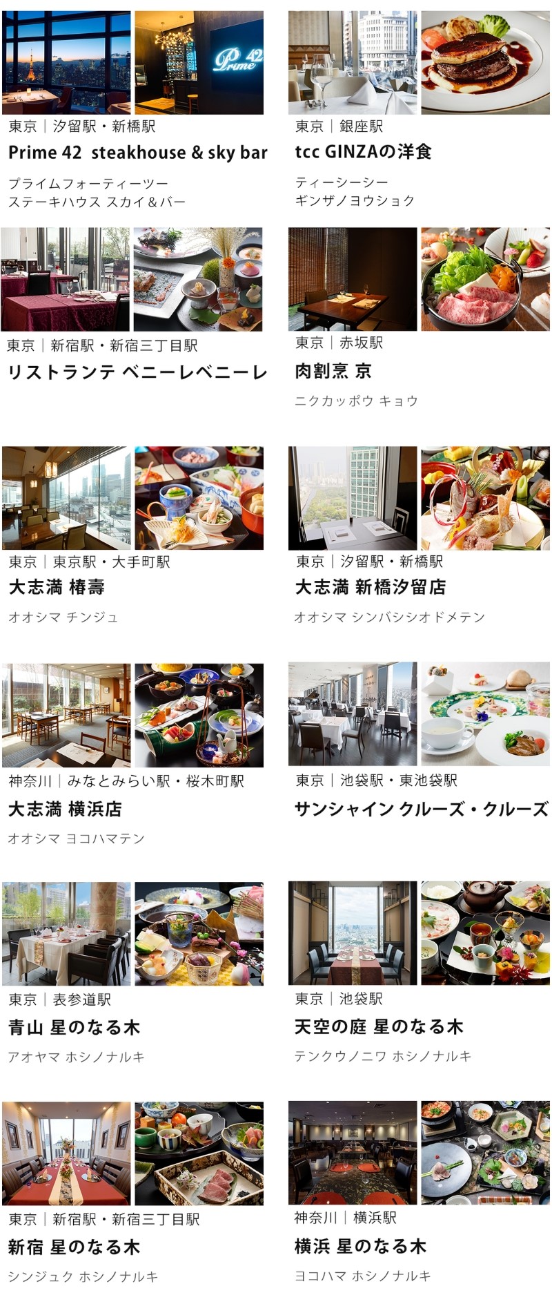 選べる ペアチケット レストラン