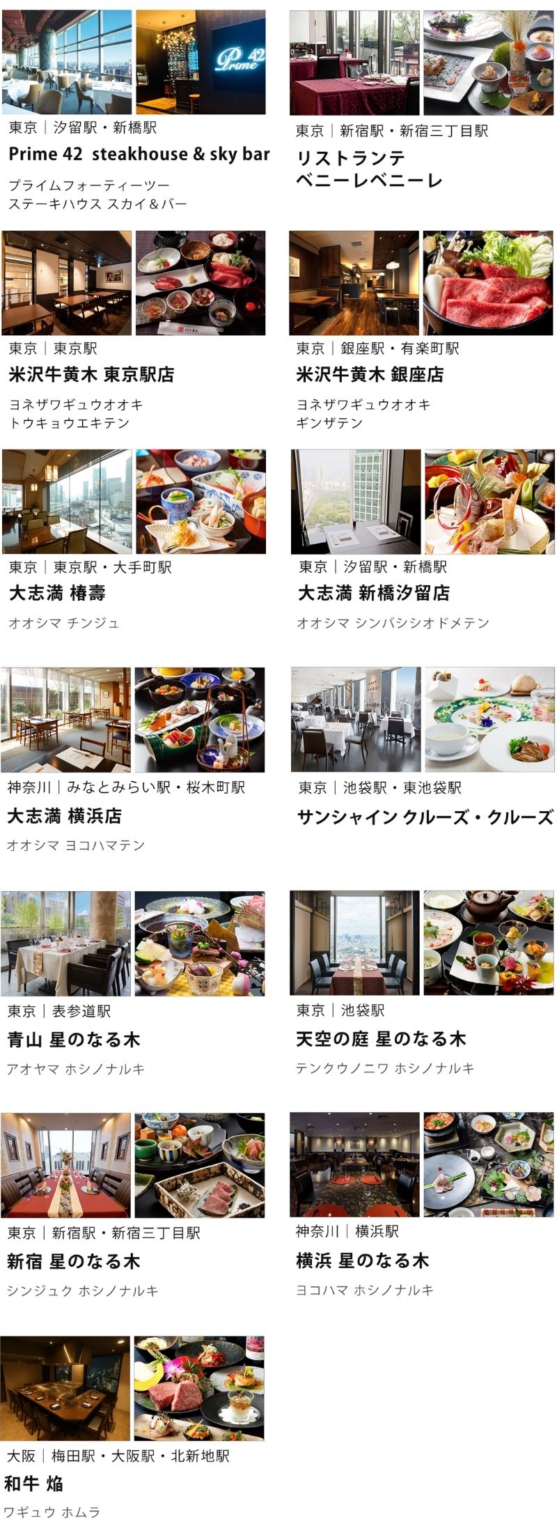 カタログギフト 店舗一覧