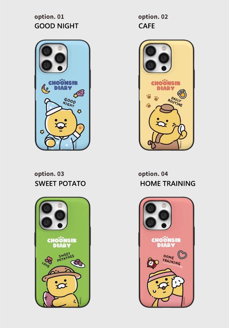 S2 カカオフレンズ CHOONSIK iPhone Galaxy ケース カバー スマホケース KAKAO FRIENDS MAGNETIC CARD DOOR BUMPER  IC Suica カード収納可能｜shopria｜05