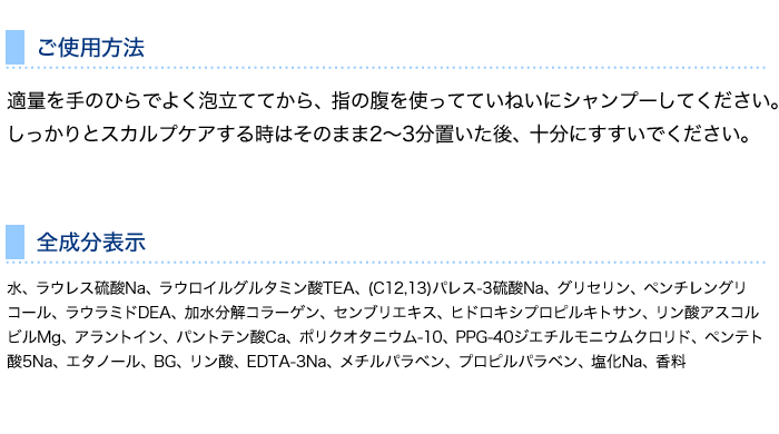 使用方法と成分