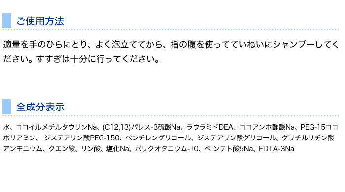使用方法と成分