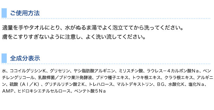 使用方法と成分