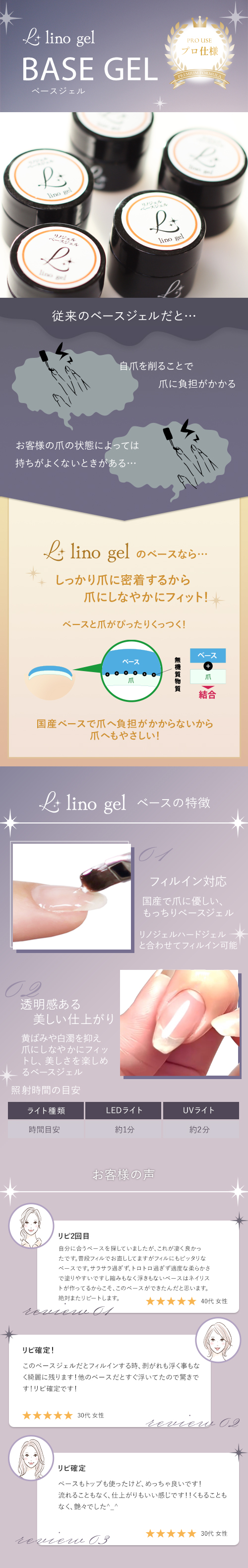 ベースジェル 高粘度 5g ジェルネイル フィルイン対応 ベースコート