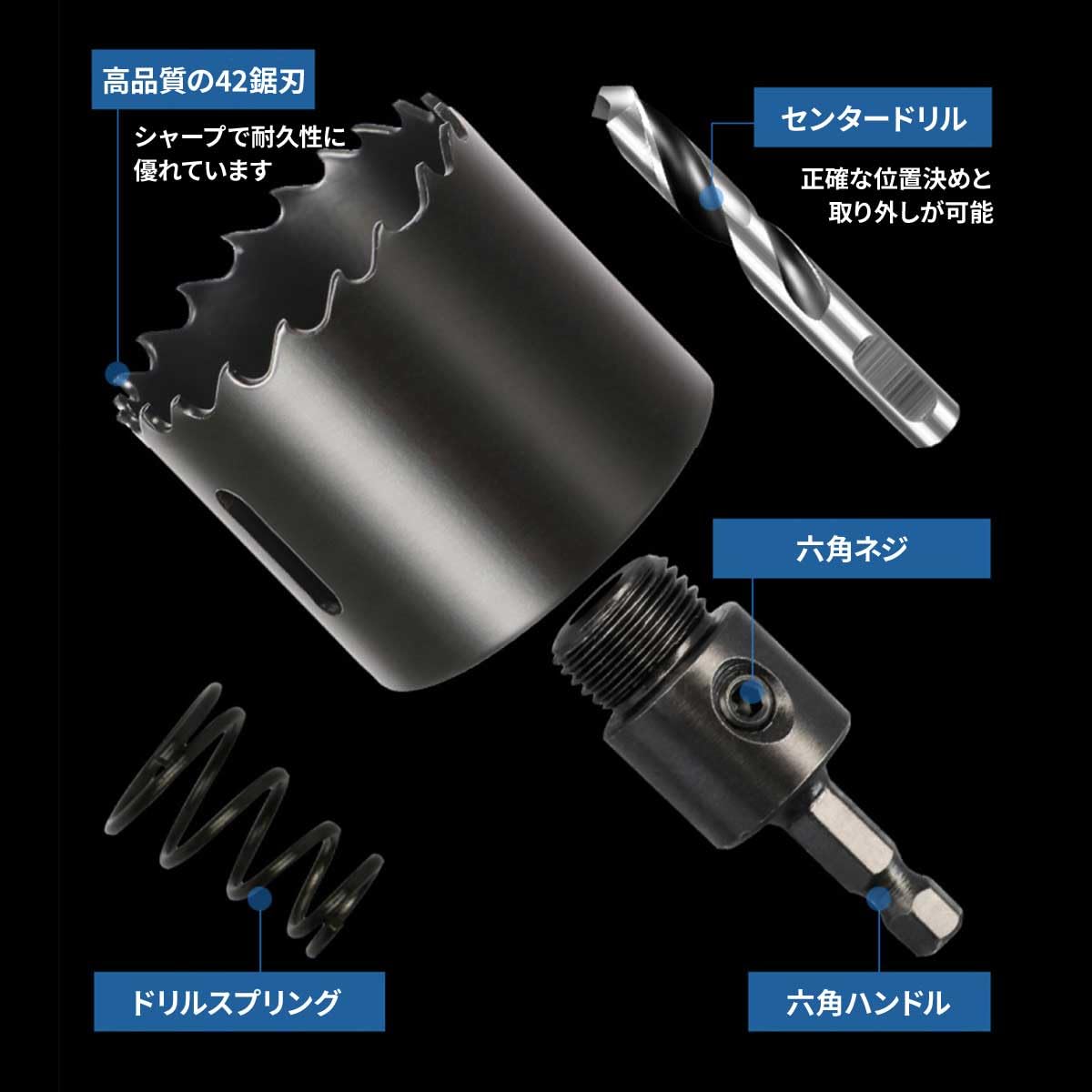 インパクトドライバー 六角軸 ブラック 】【38mm】【 6.35mm